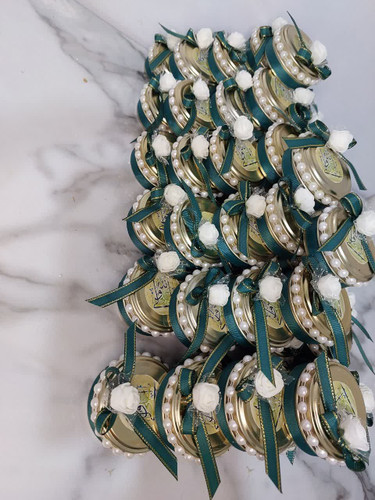 گیفت قوطی شمع با گل بابونه