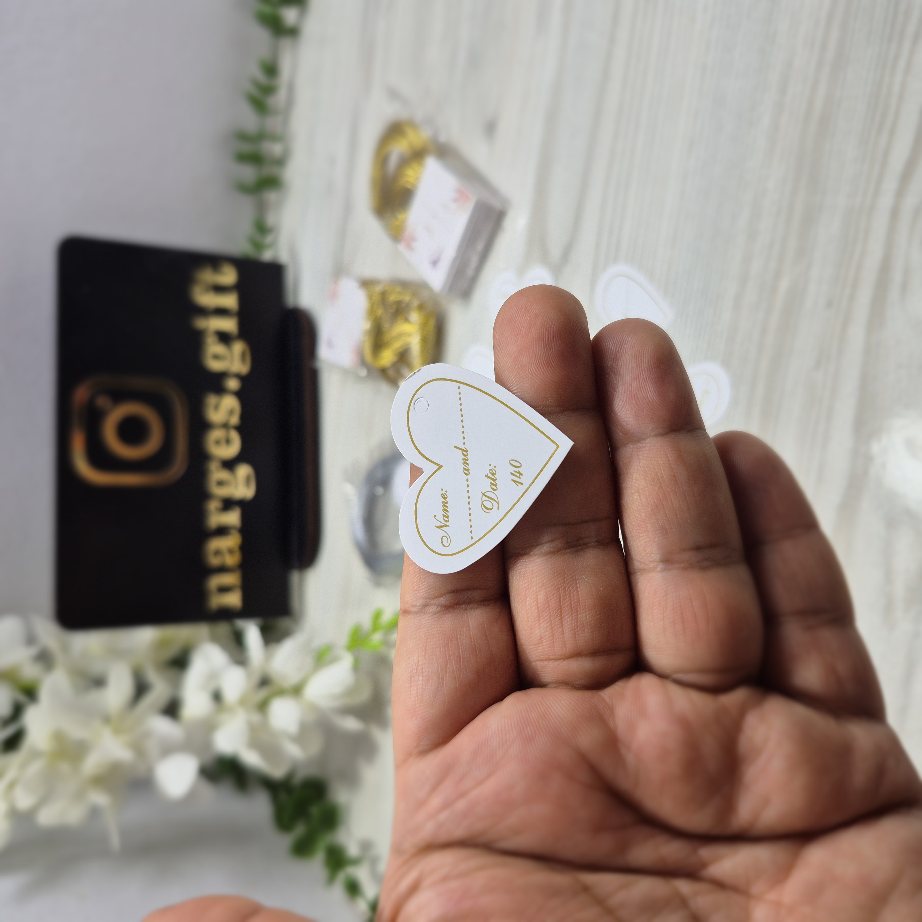 کارت گیفت تگ گیفت لیبل قلبی با قیطان تک رو بسته 50 عددی